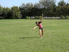 Skinny Latina In Park Masturbating