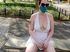 Redhead Girl Flashing Her Body In Public. She Almost Got Arrested. 10 Min With Anna Blue