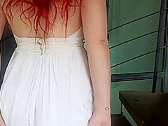 Redhead Girl Flashing Her Body In Public. She Almost Got Arrested. 10 Min With Anna Blue