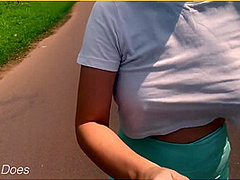 Amateur Wife Outdoor Public Nude Jog Risky Public Dare