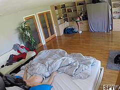 Step-Sister Waits For Parents To Leave - SpyFam