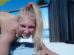 Blonde Babe Lucy Plays With Bi