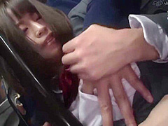 Girl With Big Tits Is Groped From Behind On A Crowded Bus And Feels Great