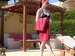 Flexible Stretching At The Pool - Watch4Fetish