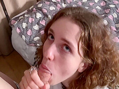Curly Babe Was Fucked By An Older Guy And Fucked In The Mouth