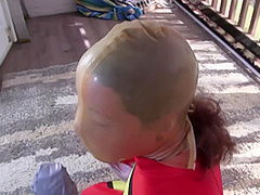 Spandex Superheroine Trapped