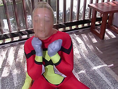 Spandex Superheroine Trapped