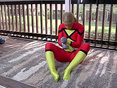 Spandex Superheroine Trapped