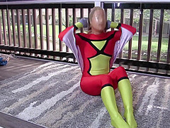 Spandex Superheroine Trapped