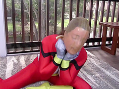 Spandex Superheroine Trapped