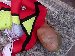Spandex Superheroine Trapped