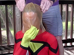 Spandex Superheroine Trapped
