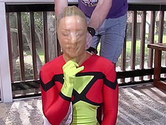 Spandex Superheroine Trapped