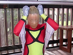 Spandex Superheroine Trapped