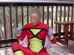 Spandex Superheroine Trapped