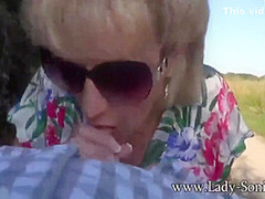 Lady Sonia - Flashes In Public Then Sucks A Cock - Puresexmat
