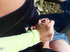 Horny Teen Blowjob Big Cock Boyfriend Outdoor