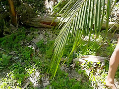 A Naked Girl Is Photographed In The Wild Jungle Of
