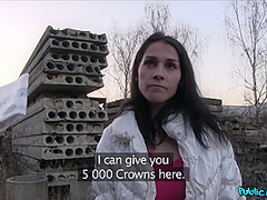 Pretty Dark Haired Girl Surprises Str