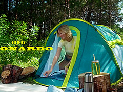 Camping Girl In 4k With Green Eyed And Lana Lane