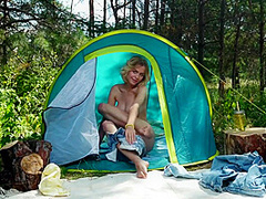 Camping Girl In 4k With Green Eyed And Lana Lane