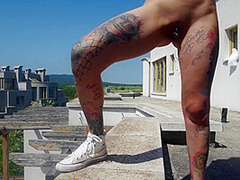 Hot Babe Squirts On Abandoned Island While Escaping War