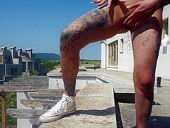 Hot Babe Squirts On Abandoned Island While Escaping War
