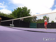 Stepbro Gives Tennis Lesson To Horny Stepsis - SpyFam