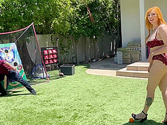 Big Booty Busty Redhead Mom Plays Penis Ball With Step-sons Huge White Cock With Lauren Phillips