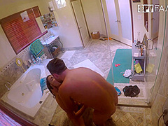 Step Bro Hoses Down Big Titty Step Sister - SpyFam