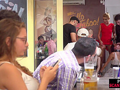 Submissive useless babes throatfucked in public orgy