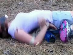 Sexy White Trash Girl Camping Bondage