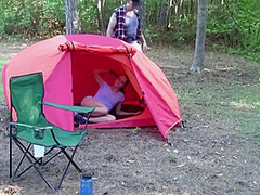 Sexy White Trash Girl Camping Bondage