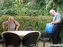 Teen fucked by oldie in the woods