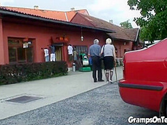 Teen fucked by oldie in the woods