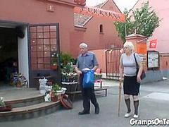 Teen fucked by oldie in the woods