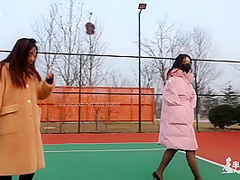 Two Chinese Girls Outside
