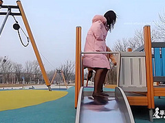 Two Chinese Girls Outside