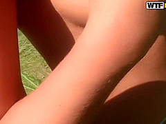 Sexy Brunette Teen Outdoor Mas