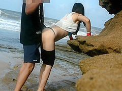 Farhana R Real Life Desi Couple Fucking At Beach