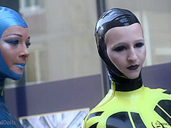 Through The City In A Tight Latex Costume - Watch4Fetish