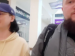 Horny Milf Wants Sex In At The Crowded Store. She Starts From Sloppy Blowjob