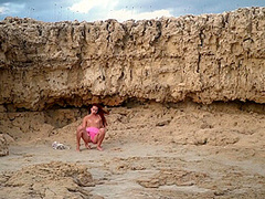 Cute Redhead Babe Masturbates On A Public Beach