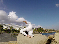 Elegnant Contortionist In White Spandex - Watch4Fetish