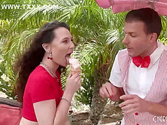 Liz Jordan - Dribbles Ice Cream On Her Perky Natural Tits On Pornhd