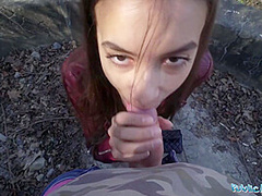 Hot Brown Haired Girl Having Sex In Pov Outside