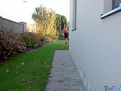 Redhead POV busty babe fucked outdoor ***after casting