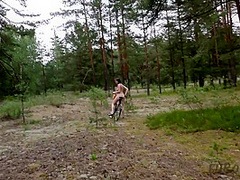 Sonja Naked Bike Riding In The Forest Then