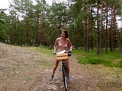 Sonja Naked Bike Riding In The Forest Then
