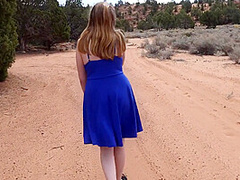 Taking A Walk Taking My Dress Off And Masturbating Showing Off My Beautiful Boobs And Tits